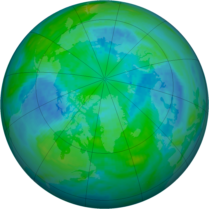 Arctic ozone map for 03 October 1988